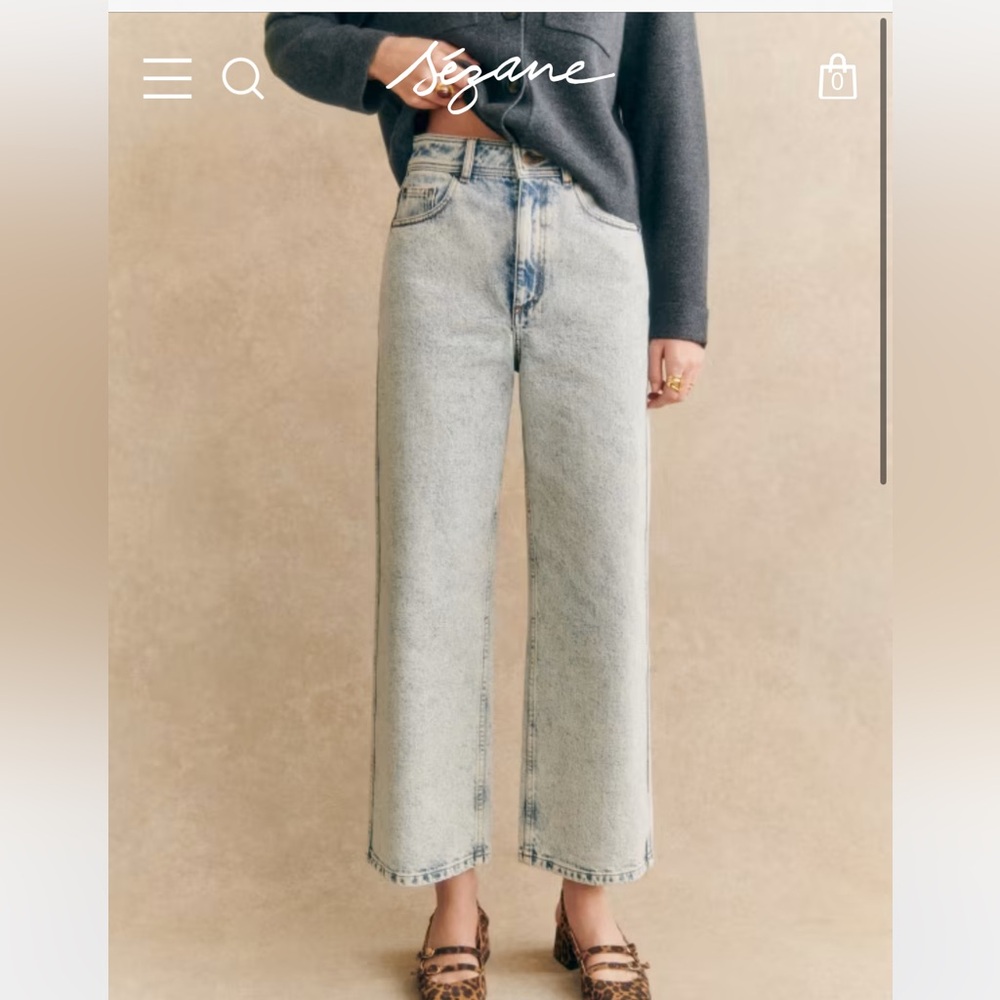 Sezane Le Crop Wide Jeans